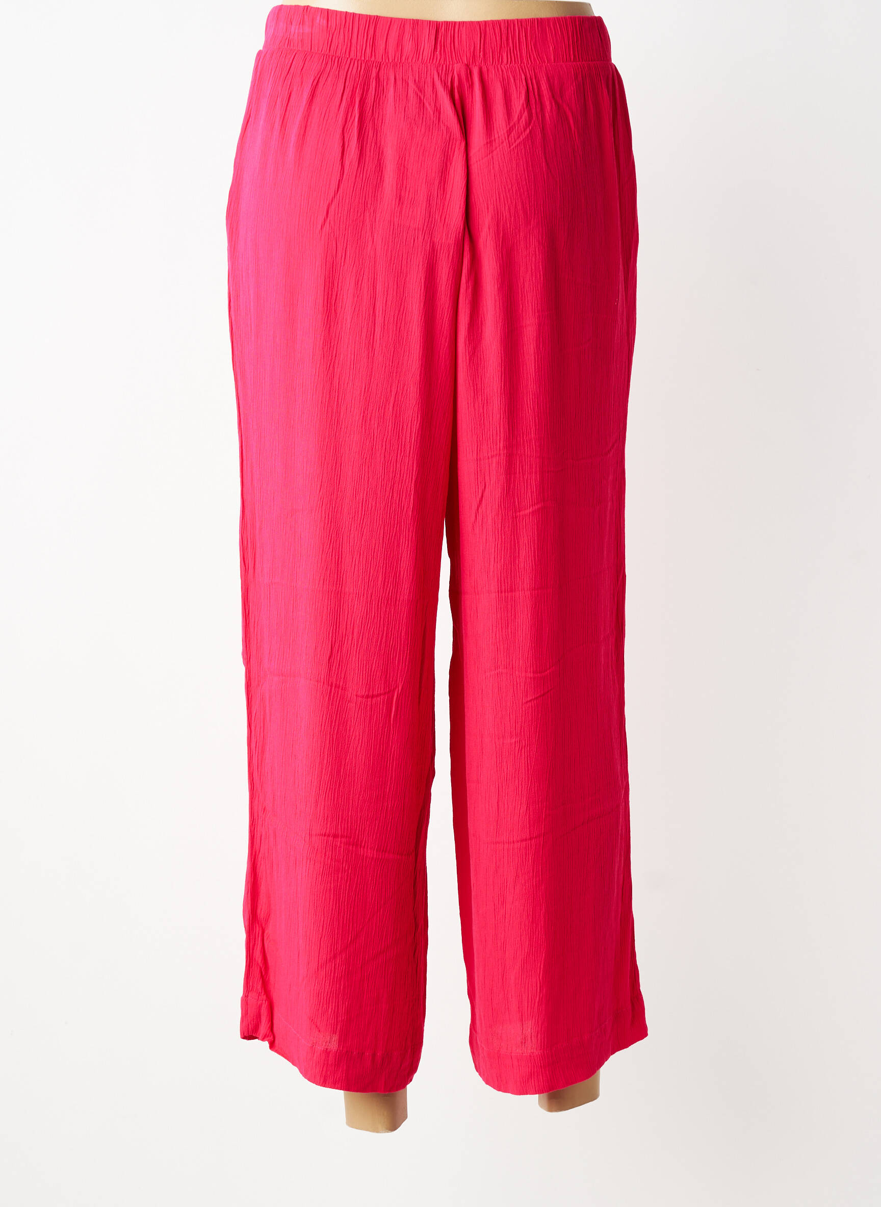 Pantalon 7/8 talie elastică mărime normală roz ICHI femeie