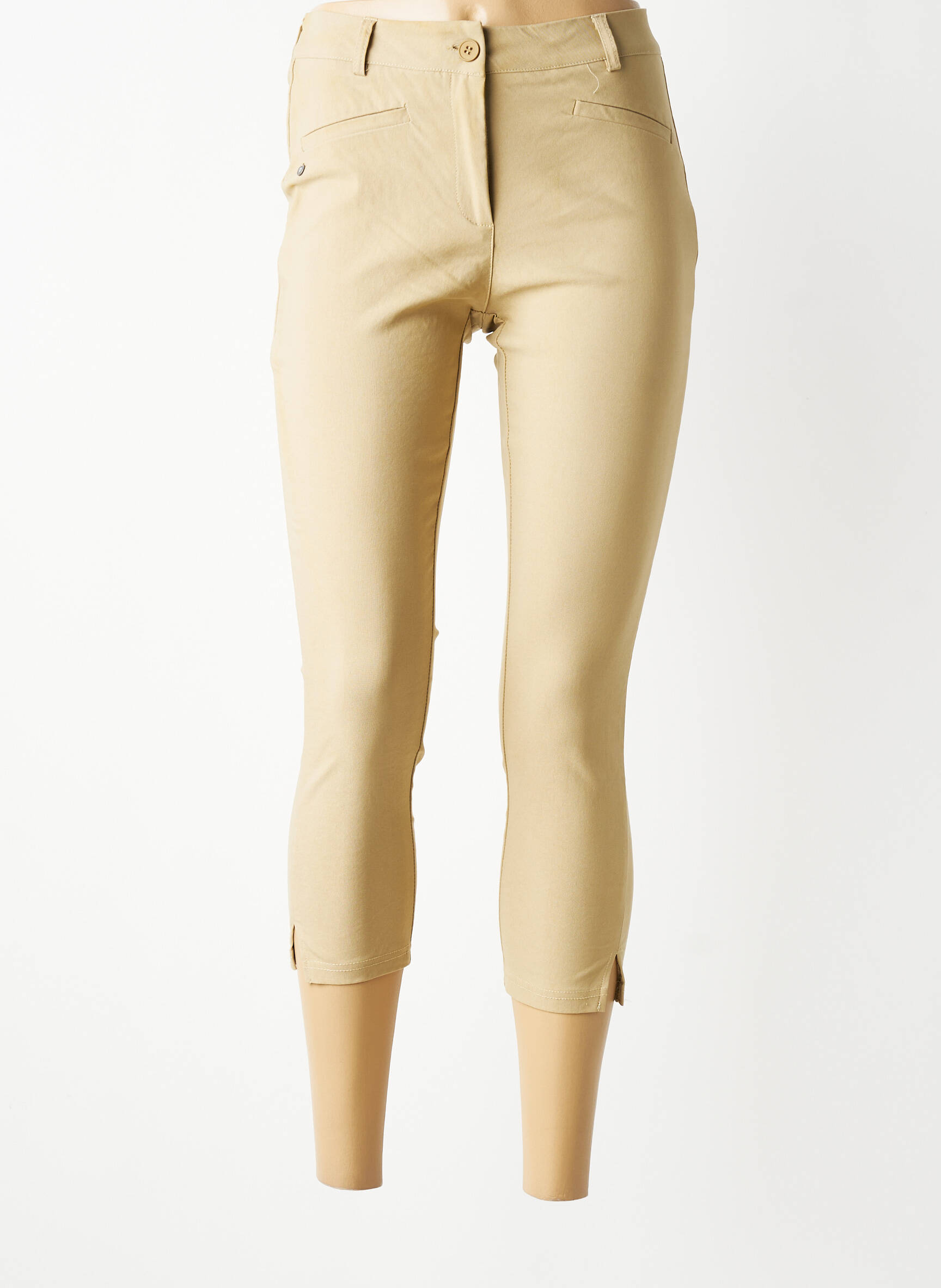 Pantalon trei sferturi elasticitate mărime normală bej BROADWAY femeie