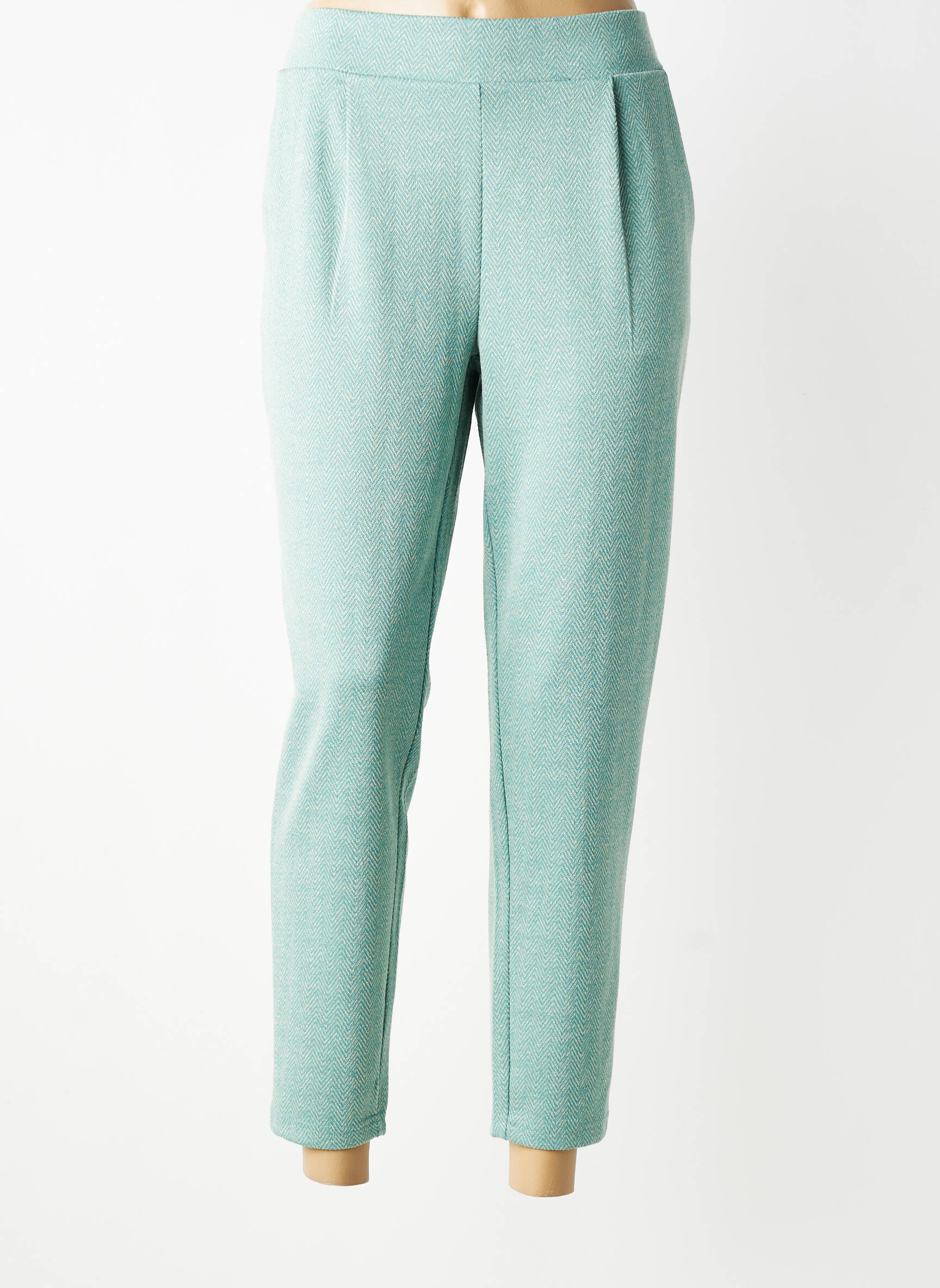 Pantalon 7/8 elasticitate mărime normală verde ICHI femeie