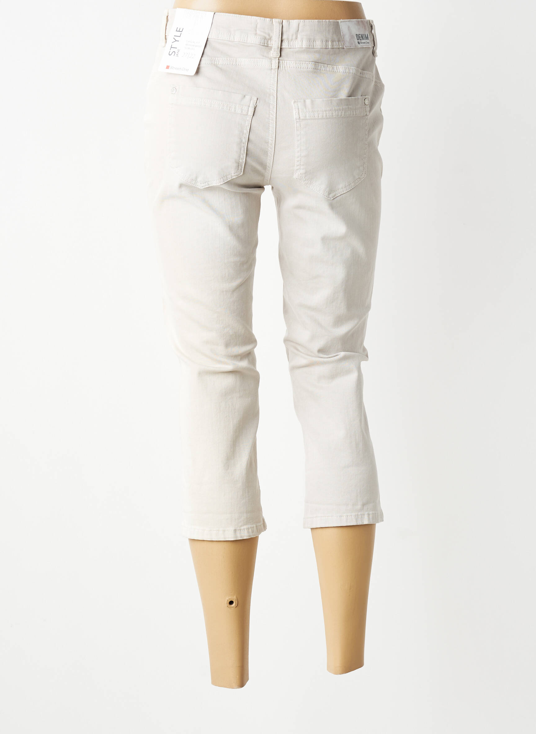 Pantalon trei sferturi elasticitate talie joasă gri STREET ONE femeie