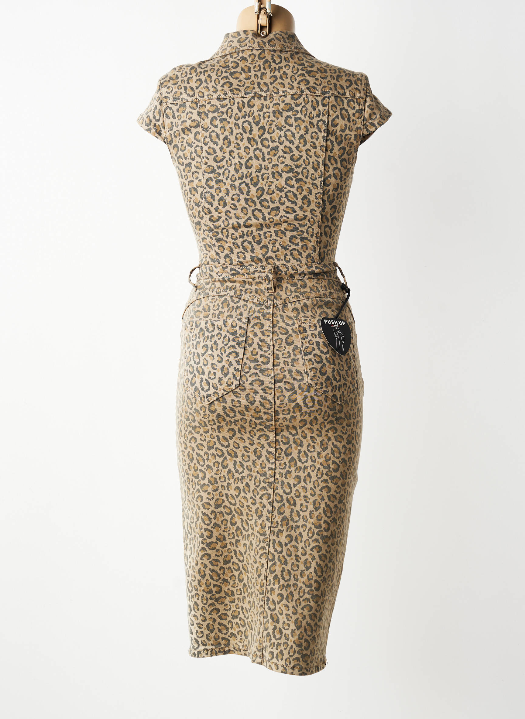 Rochie midi mâneci scurte mâneci scurte maro DENIM LIFE femeie