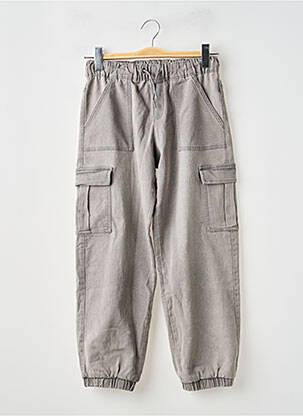 Pantalon cargo strânsă pe partea de jos talie elastică gri BOBOLI fată