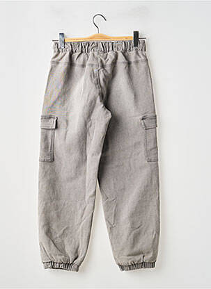 Pantalon cargo închidere cu legături de legat talie elastică gri BOBOLI fată
