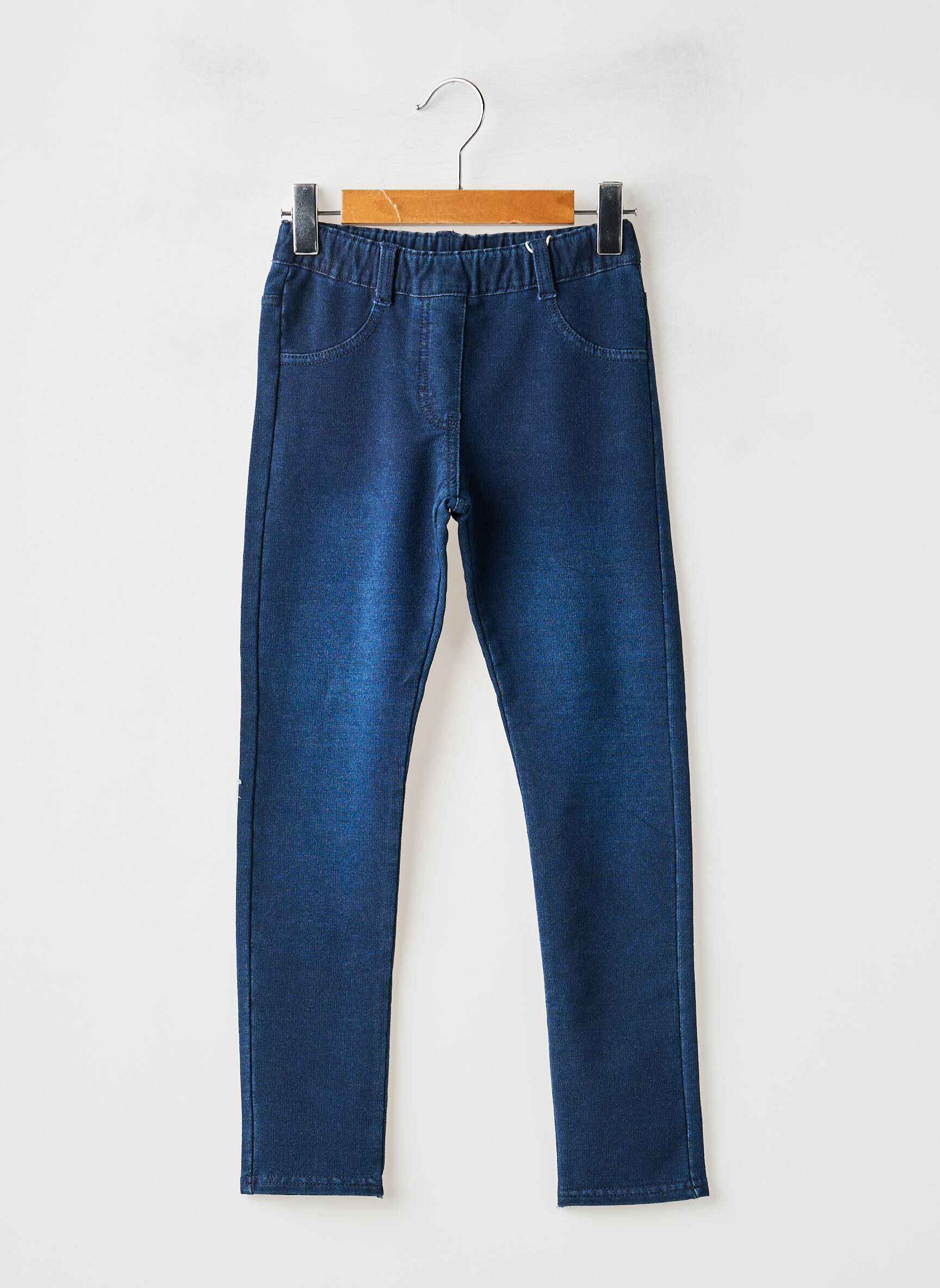 Jegging țesătură denim talie elastică albastru BOBOLI fată