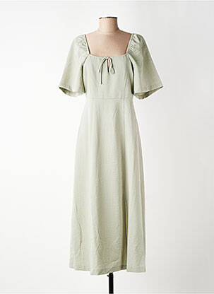 Rochie lungă mâneci scurte mâneci scurte verde ICHI femeie