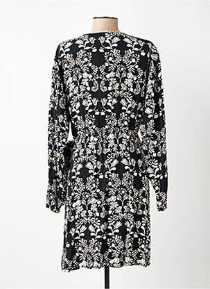 Rochie midi imprimeu fantezie mâneci lungi negru ICHI femeie