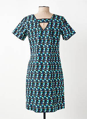 Rochie scurtă mâneci scurte mâneci scurte verde COTON DU MONDE femeie