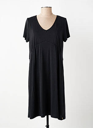 Rochie midi croială fluidă mâneci scurte negru ÉTYMOLOGIE femeie