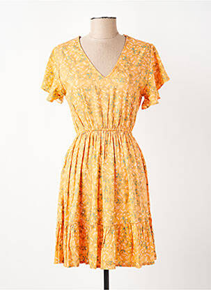 Rochie scurtă mâneci scurte mâneci scurte portocalie TIFFOSI femeie