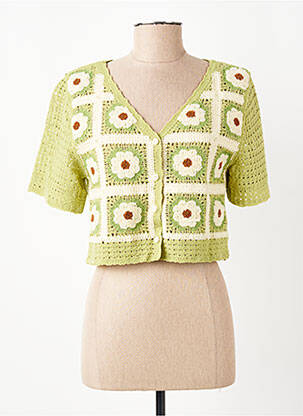 Vestă cu mâneci scurte croială cambrată verde ROSA FASHION femeie