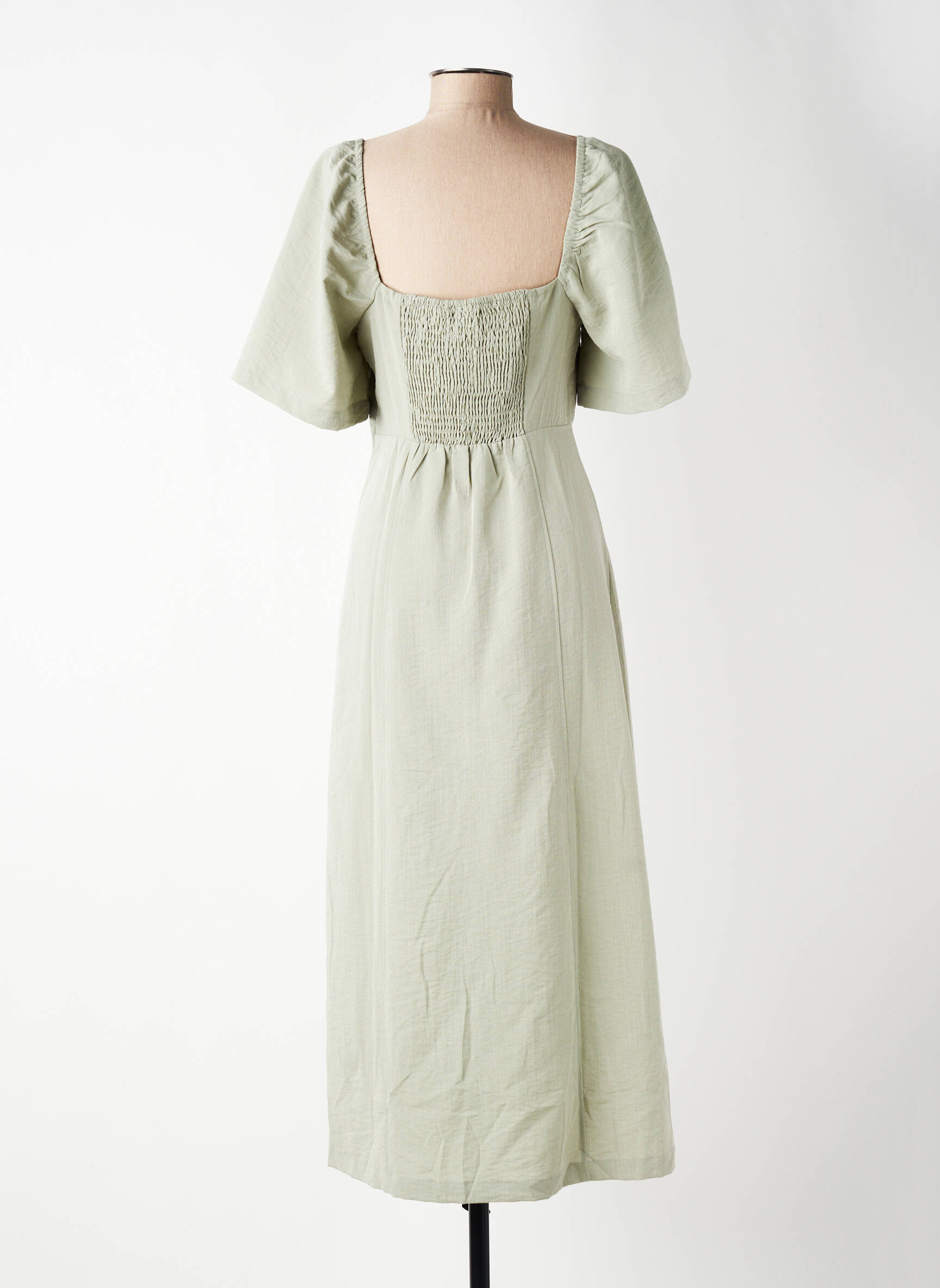 Rochie lungă mâneci scurte mâneci scurte verde ICHI femeie