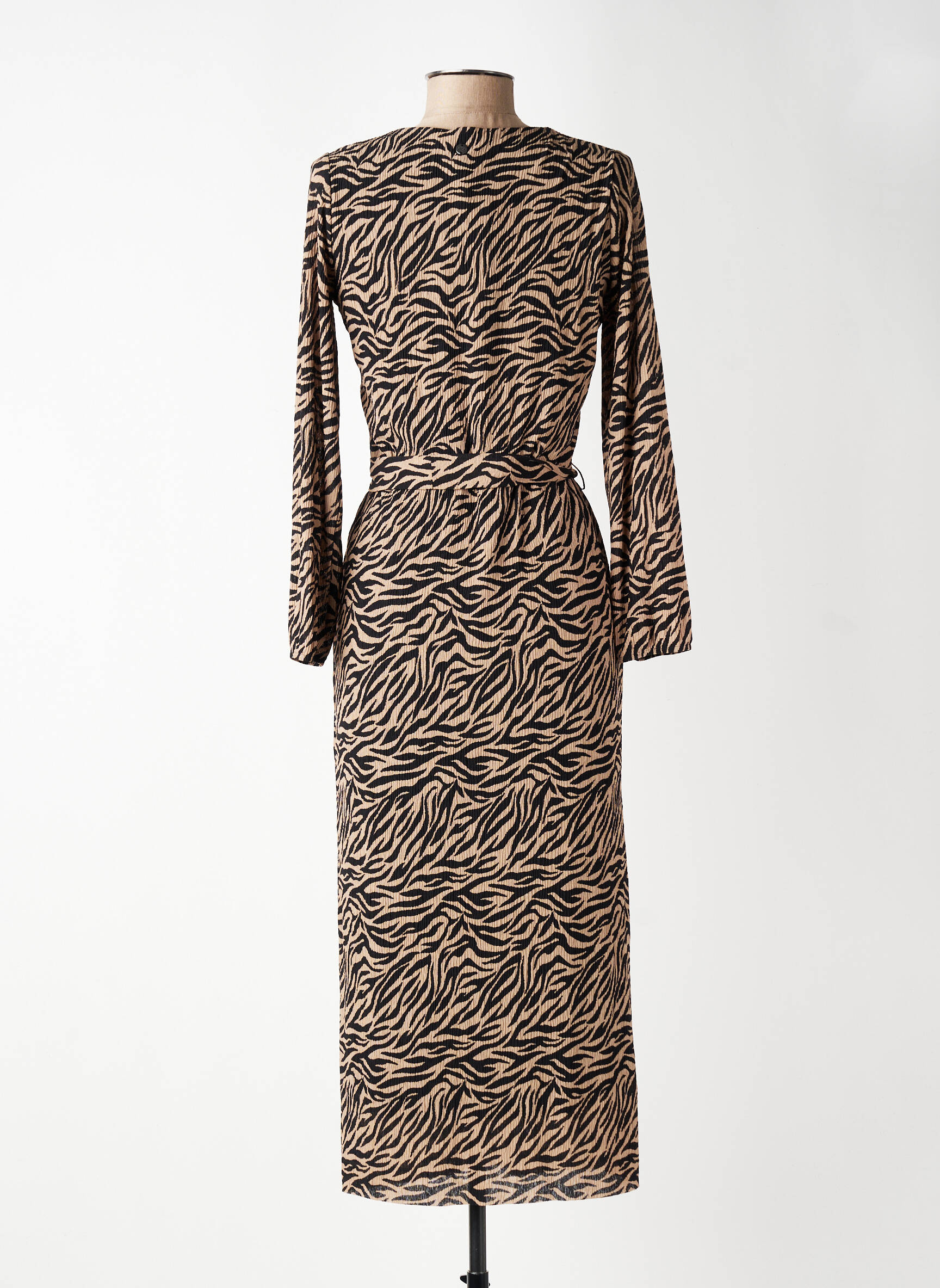 Rochie lungă mâneci lungi mâneci lungi maro GARCIA femeie
