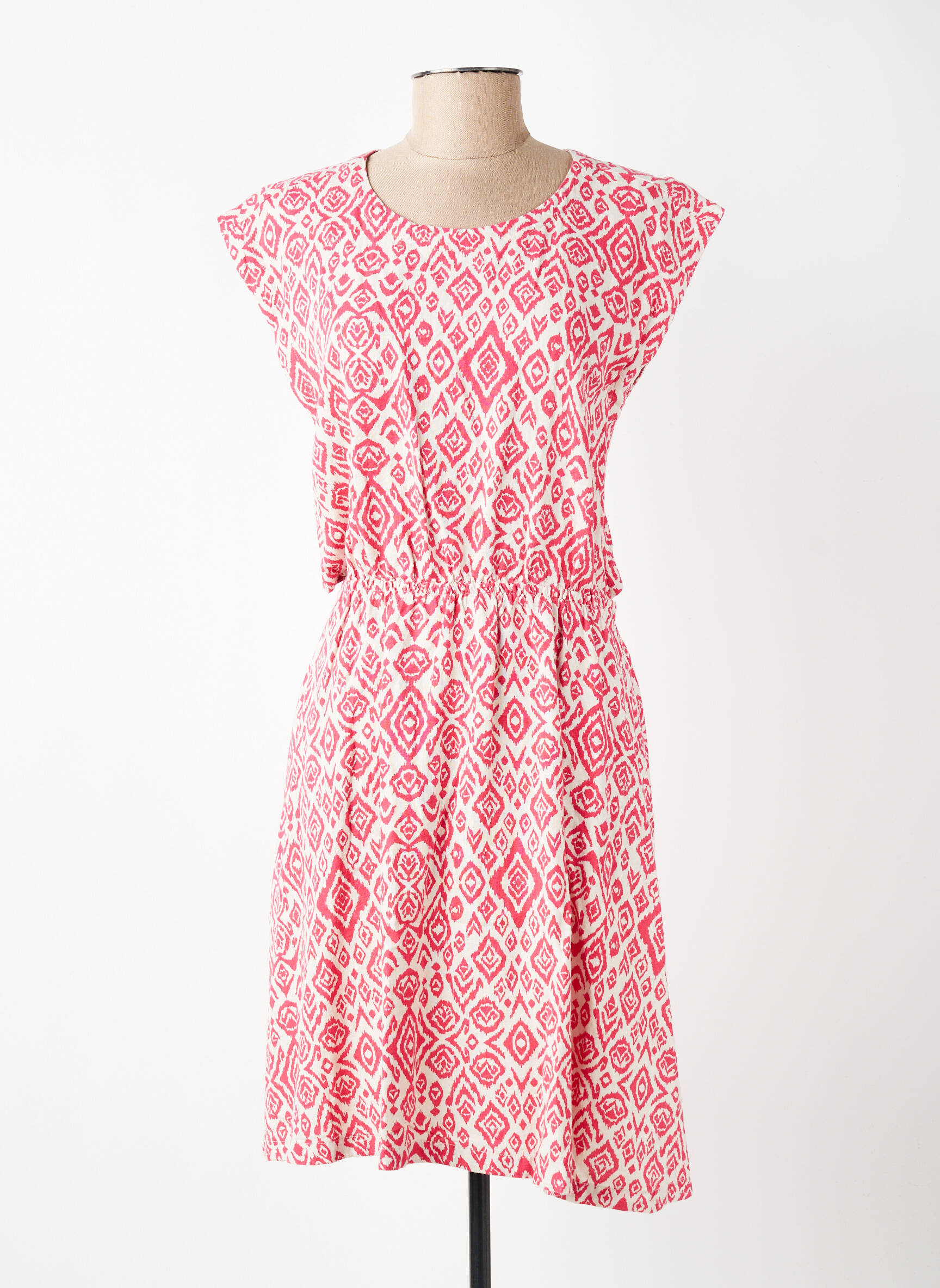 Rochie midi fără mâneci fără mâneci roz ICHI femeie