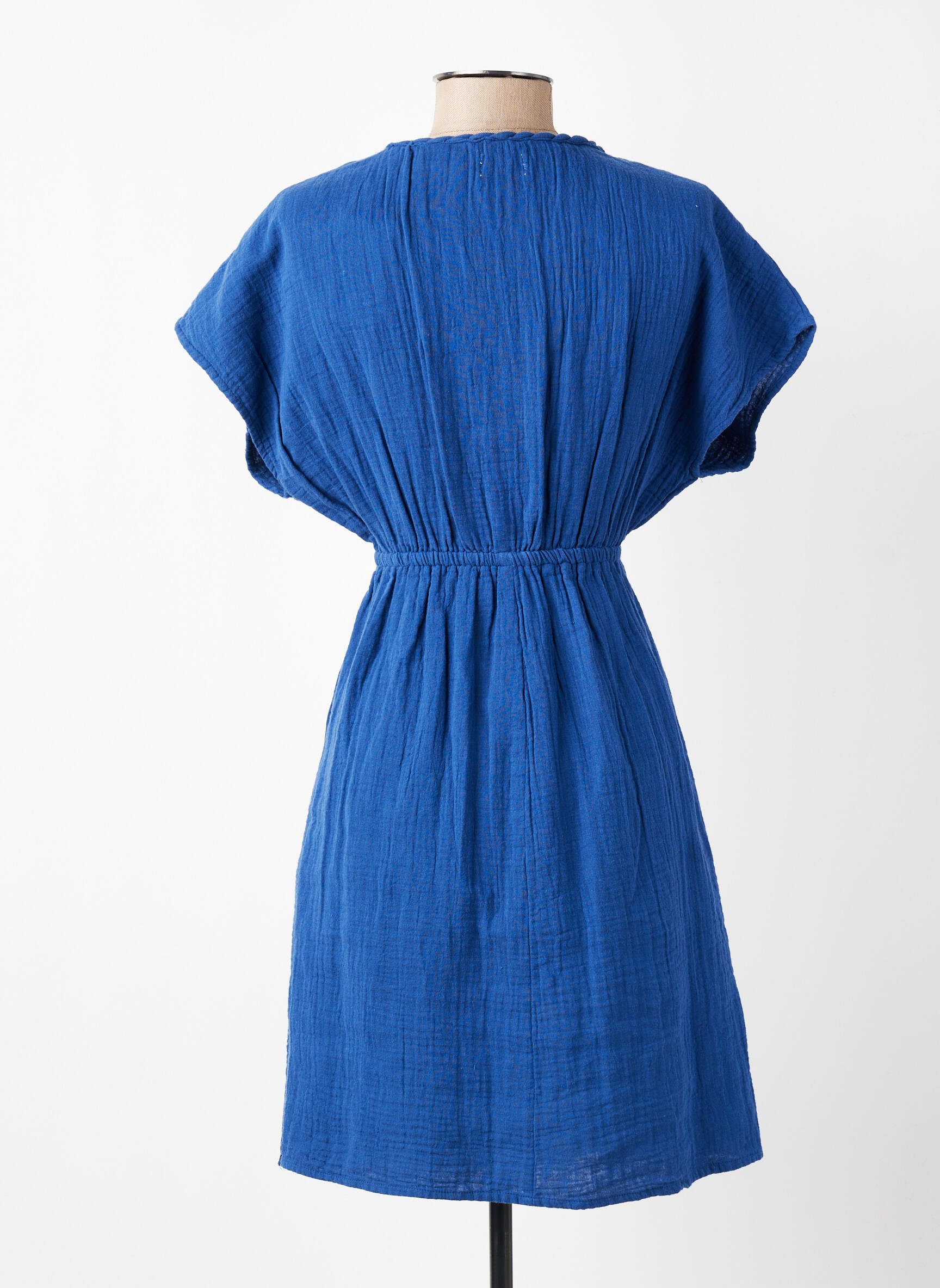Rochie scurtă mâneci scurte mâneci scurte albastru C'EST BEAU LA VIE femeie