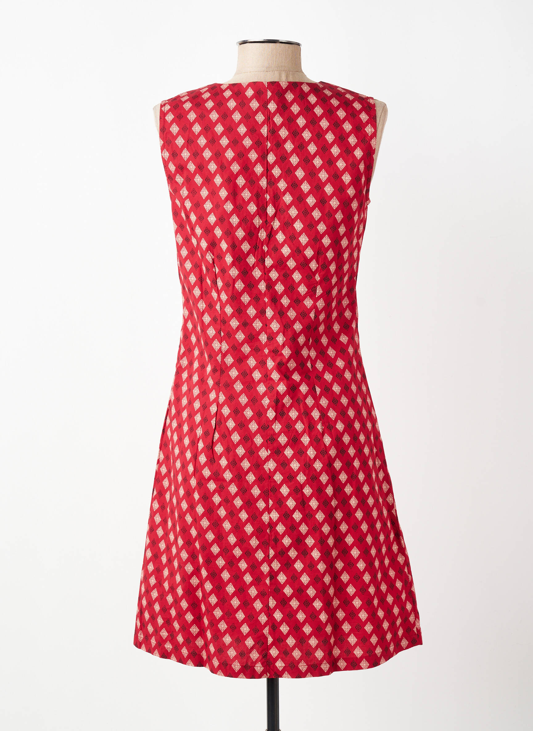 Rochie scurtă fără mâneci fără mâneci roșu COTON DU MONDE femeie