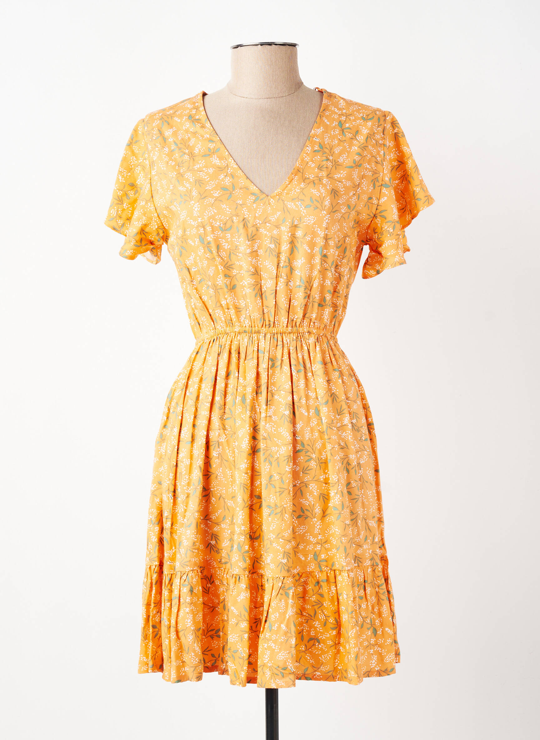 Rochie scurtă mâneci scurte mâneci scurte portocalie TIFFOSI femeie