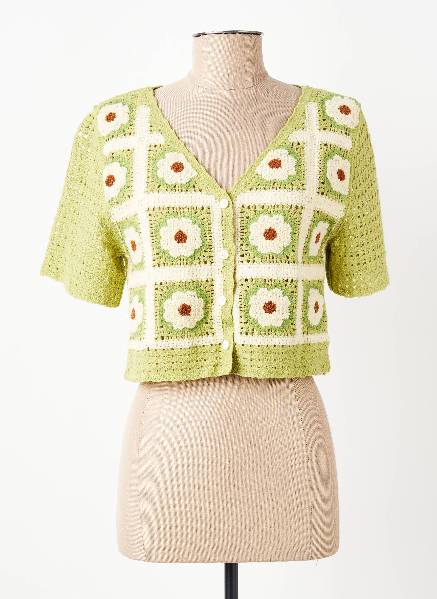 Vestă cu mâneci scurte croială cambrată verde ROSA FASHION femeie