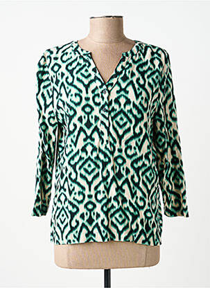 Bluză țesătură poplin mâneci 3/4 verde STREET ONE femeie