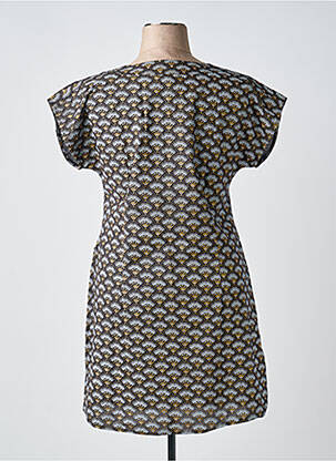 Rochie scurtă mâneci scurte mâneci scurte negru COTON DU MONDE femeie