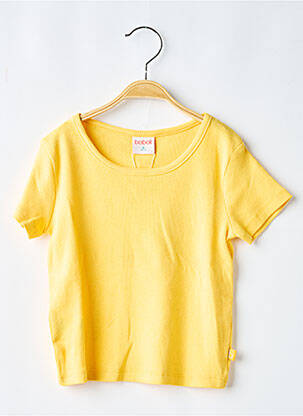 Tricou elasticitate mâneci scurte galben BOBOLI fată