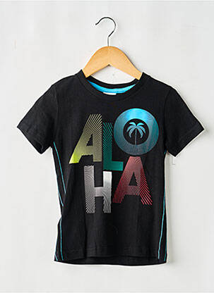 Tricou elasticitate mâneci scurte negru BOBOLI băiat