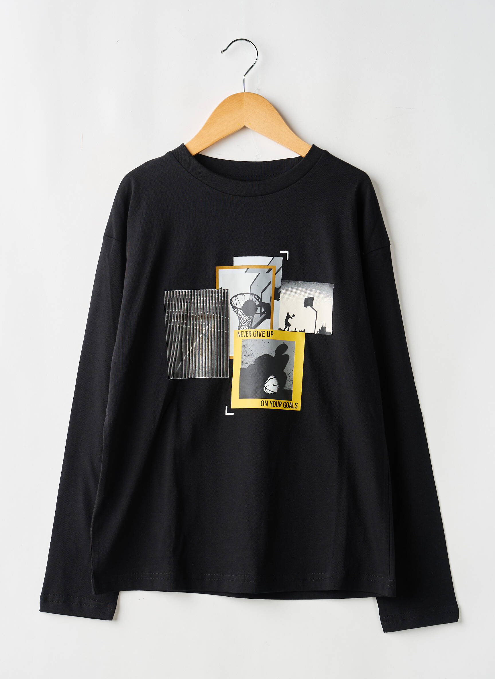 Tricou mâneci lungi mâneci lungi negru NUKUTAVAKE băiat