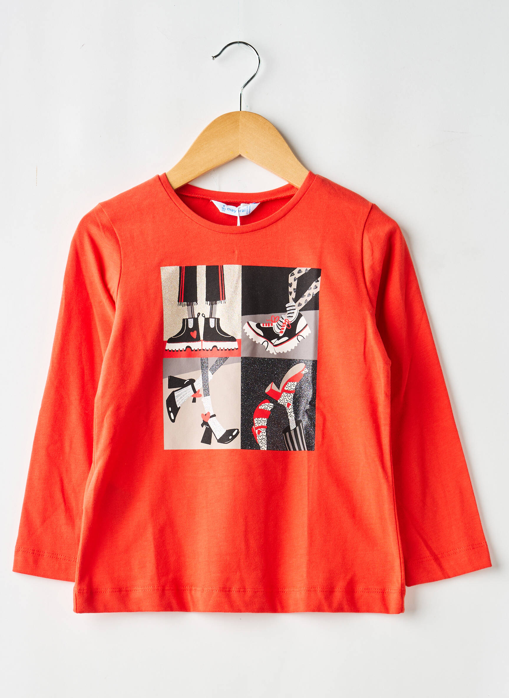 Tricou croială cambrată mâneci lungi roșu MAYORAL fată