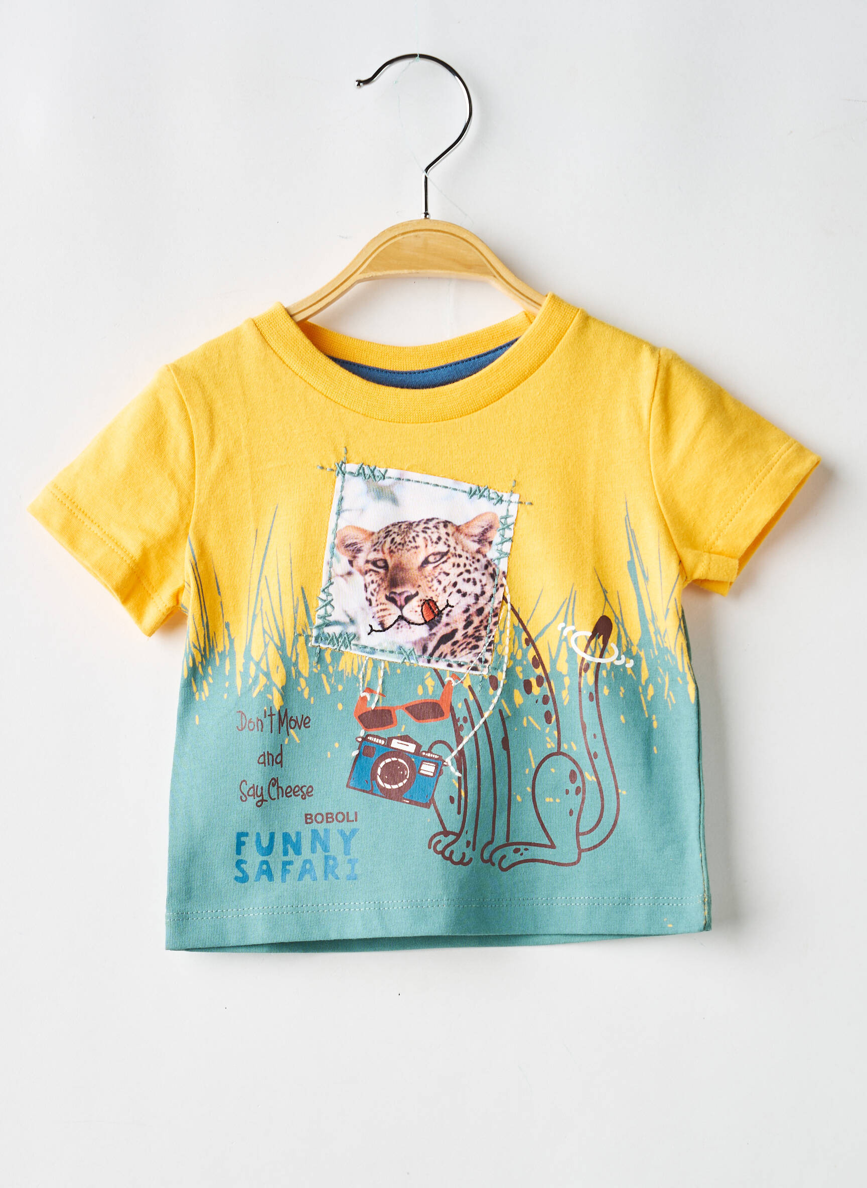 Tricou elasticitate mâneci scurte galben BOBOLI băiat
