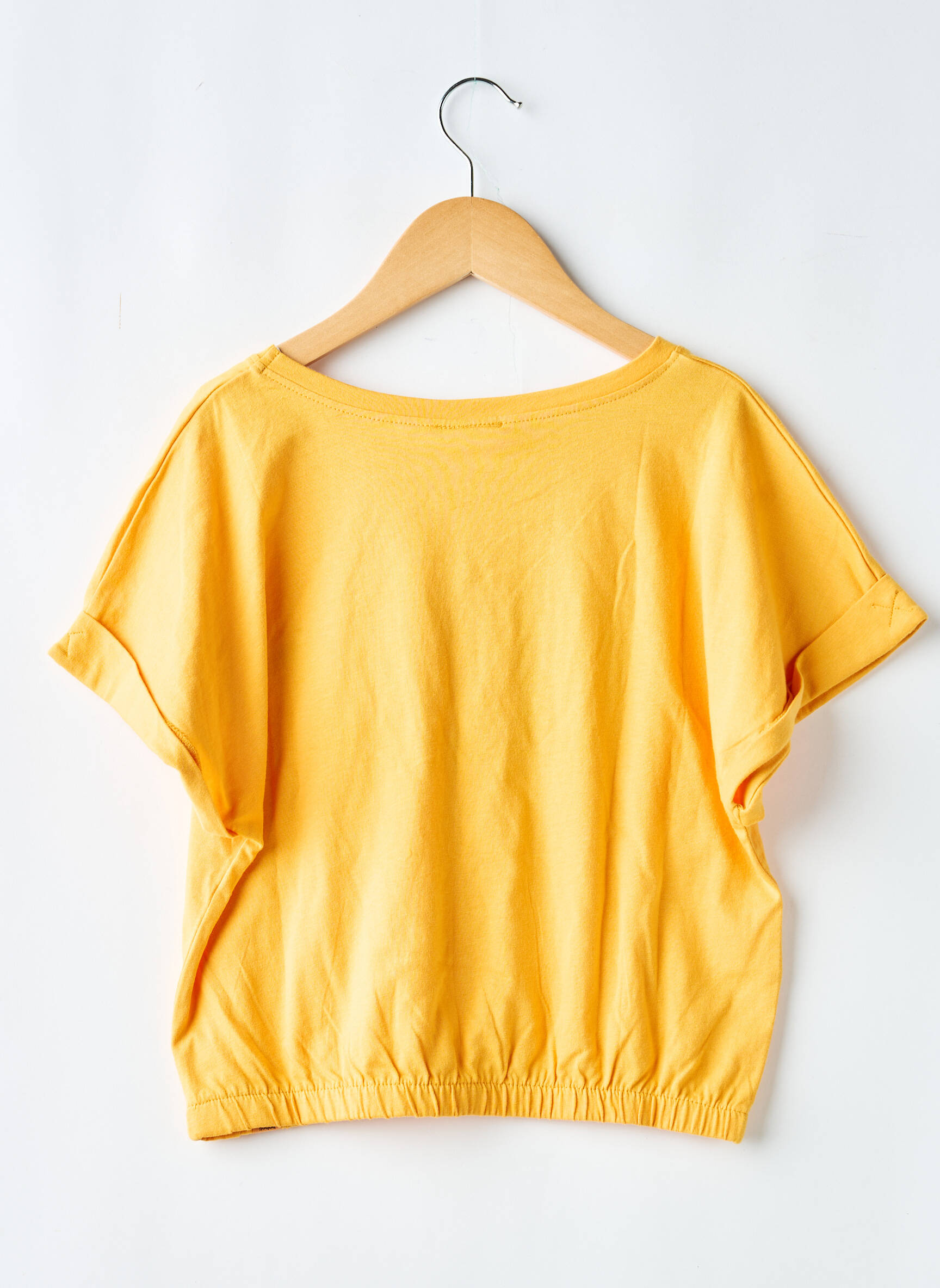 Tricou elasticitate mâneci scurte portocalie BOBOLI fată