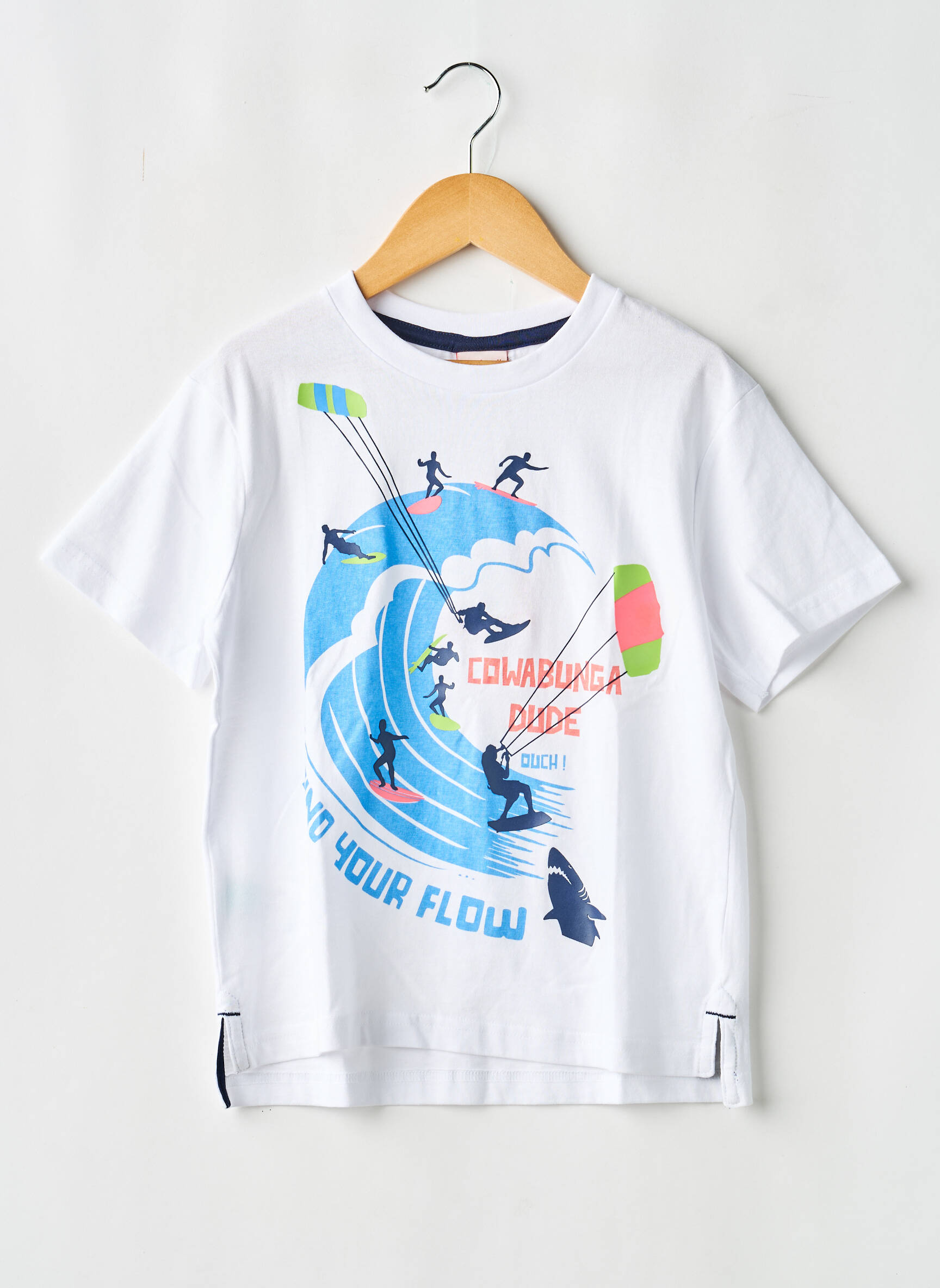 Tricou elasticitate mâneci scurte alb BOBOLI băiat