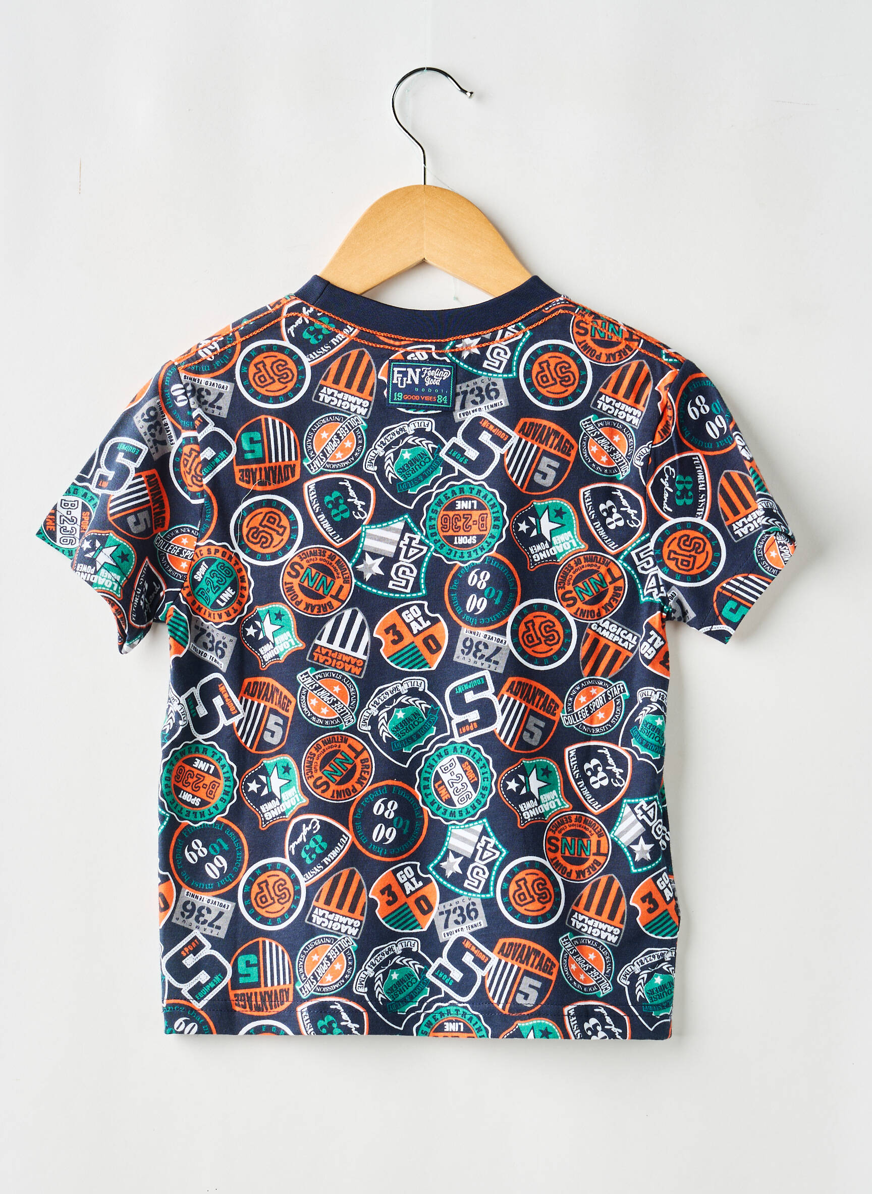 Tricou elasticitate mâneci scurte albastru BOBOLI băiat