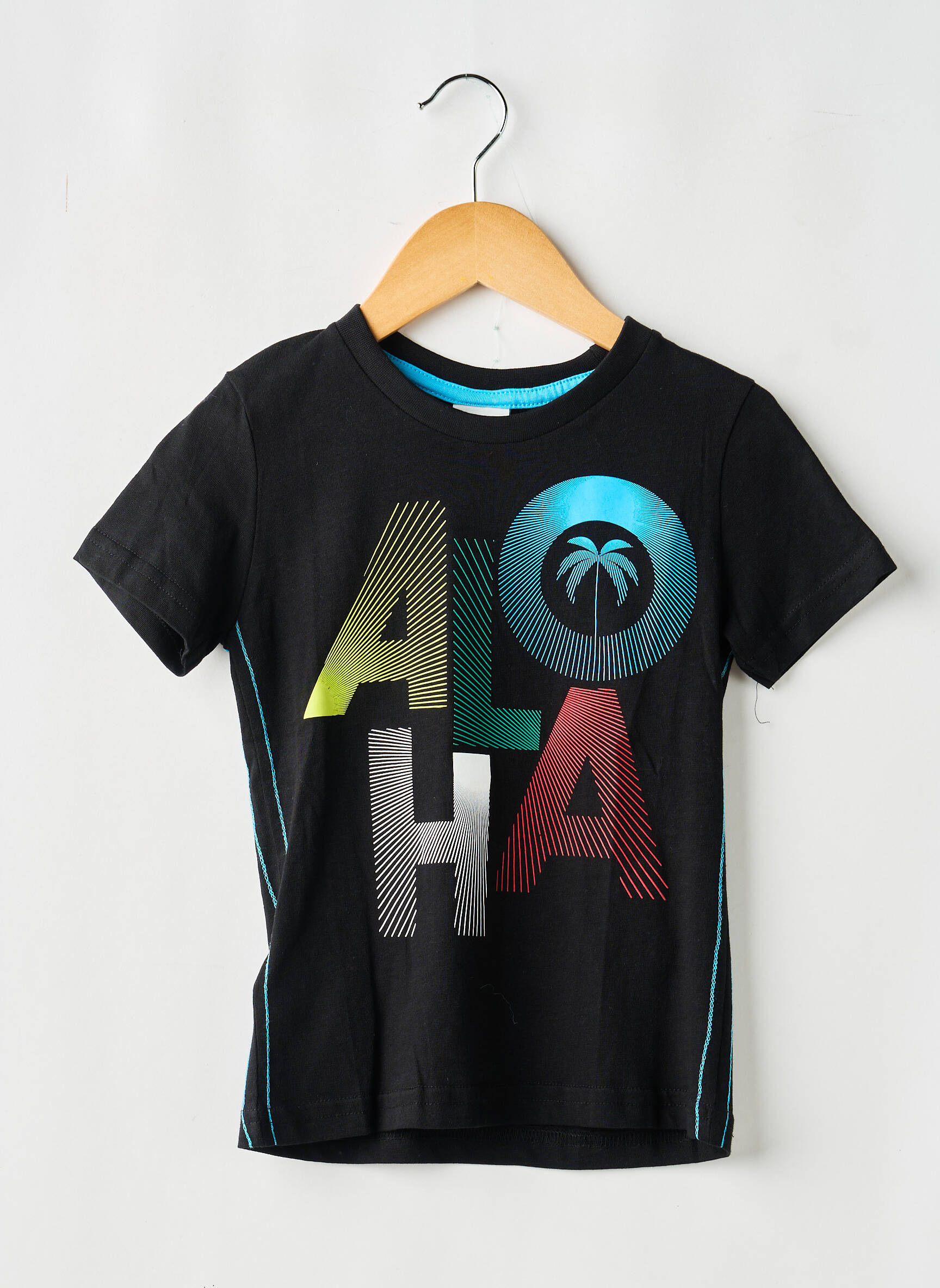 Tricou elasticitate mâneci scurte negru BOBOLI băiat