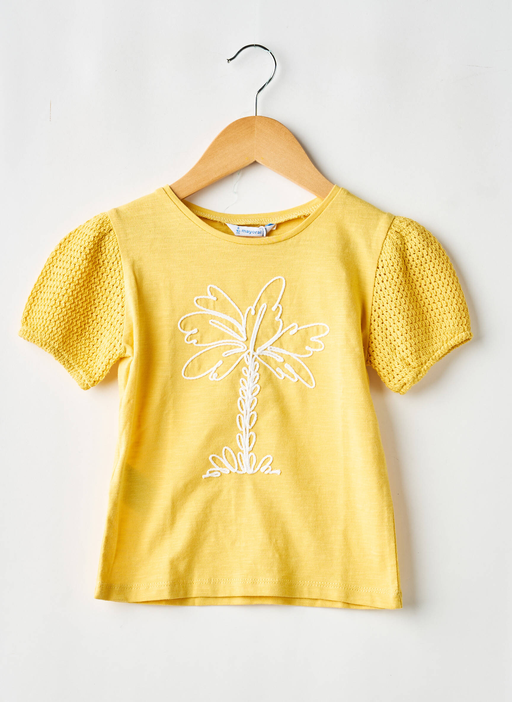 Tricou elasticitate mâneci scurte galben MAYORAL fată