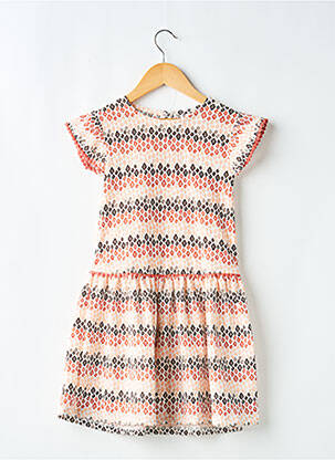 Rochie midi mâneci scurte mâneci scurte portocalie BOBOLI fată
