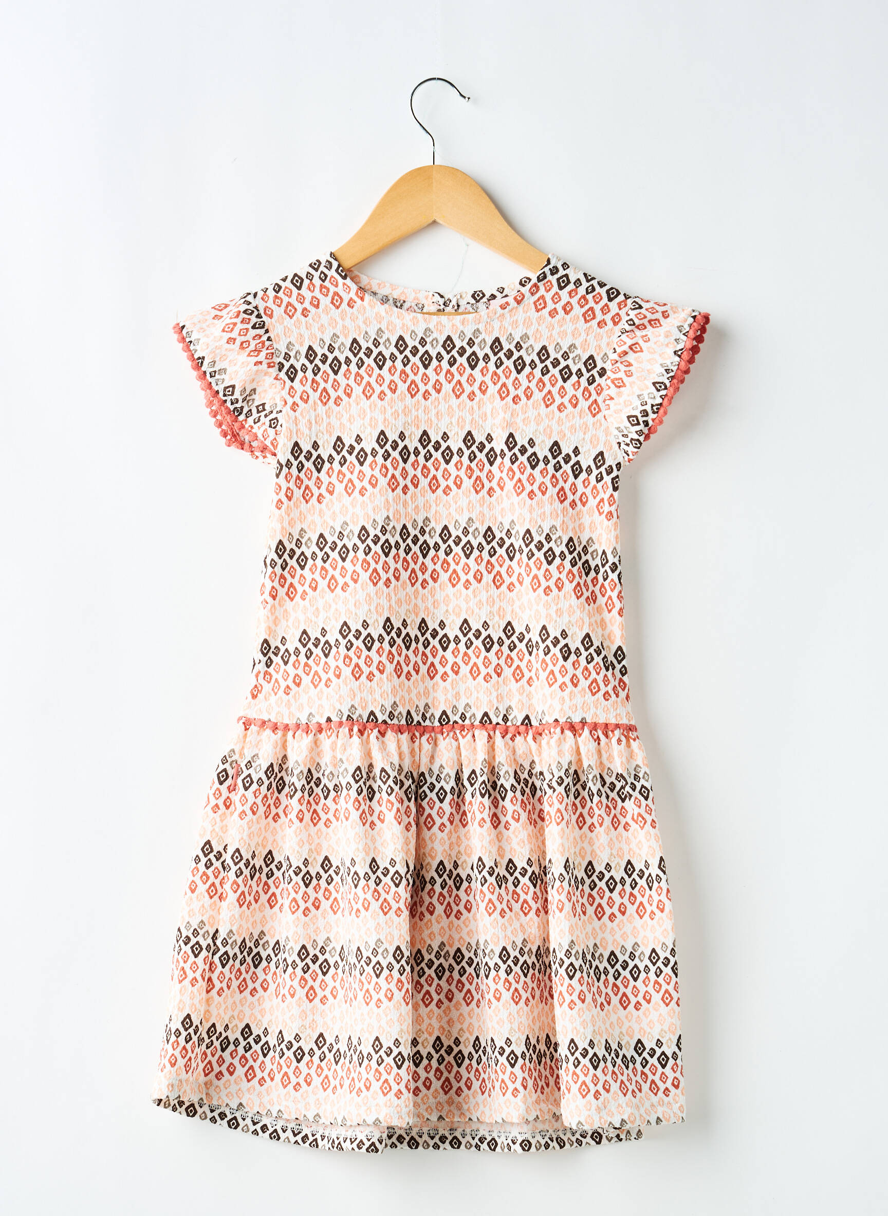 Rochie midi mâneci scurte mâneci scurte portocalie BOBOLI fată