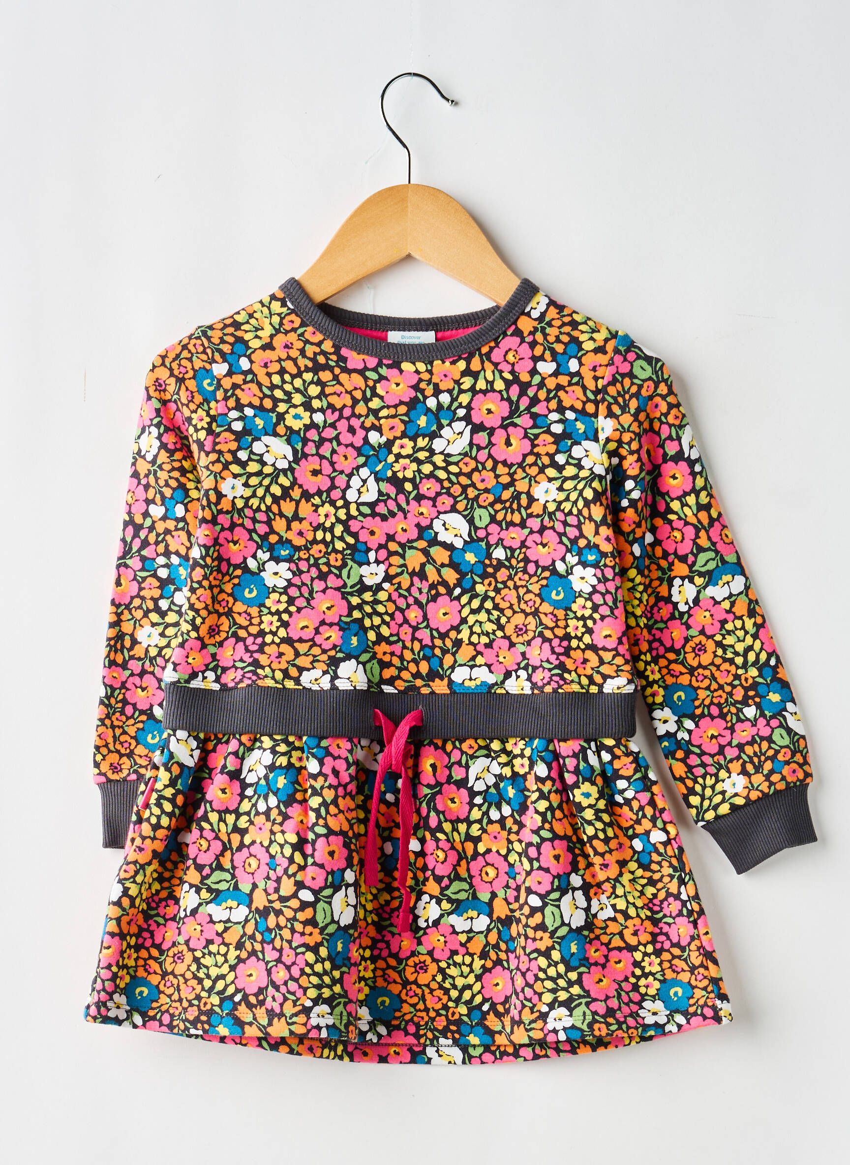 Rochie midi guler rotund mâneci lungi portocalie BOBOLI fată