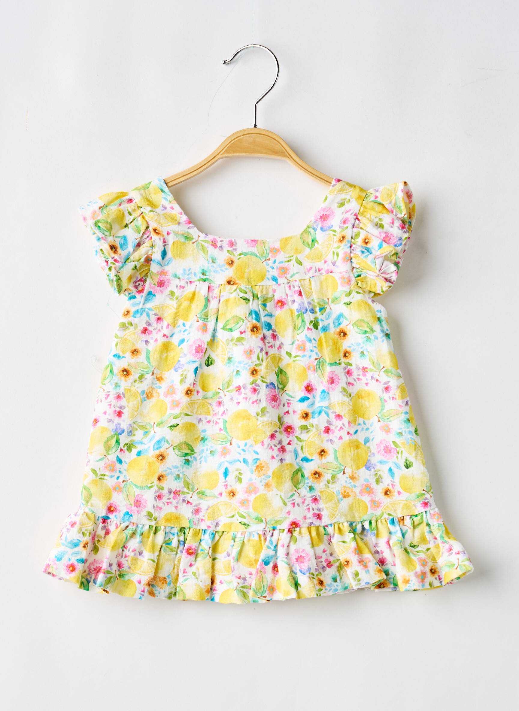 Rochie midi guler pătrat mâneci scurte galben BABY BOL fată