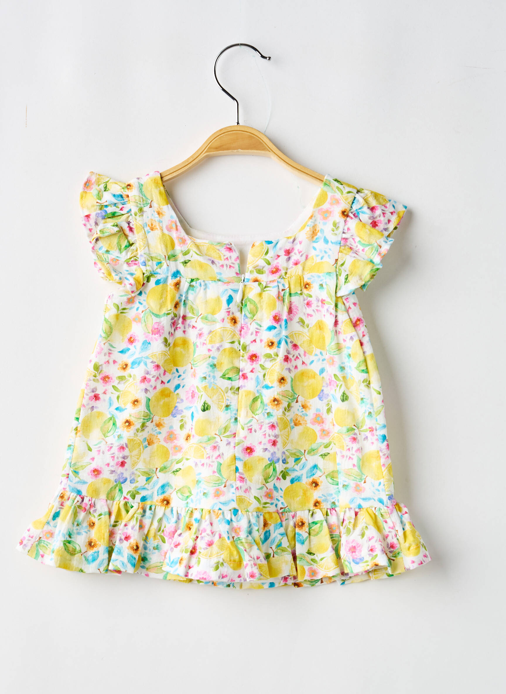 Rochie midi guler pătrat mâneci scurte galben BABY BOL fată