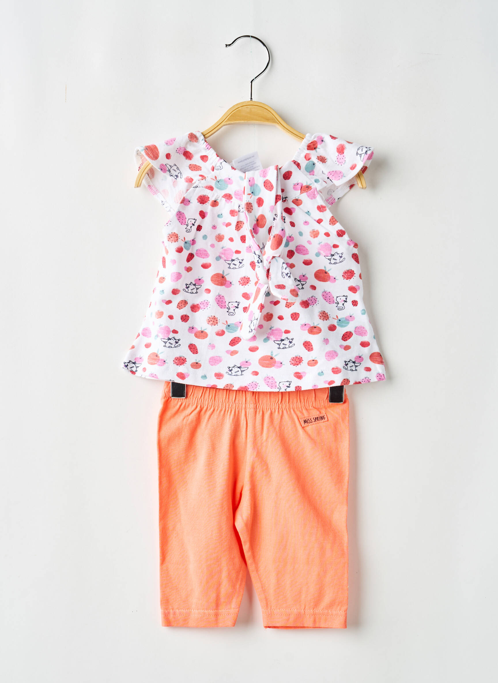 Set pantaloni croială evazată portocalie BABY BOL fată