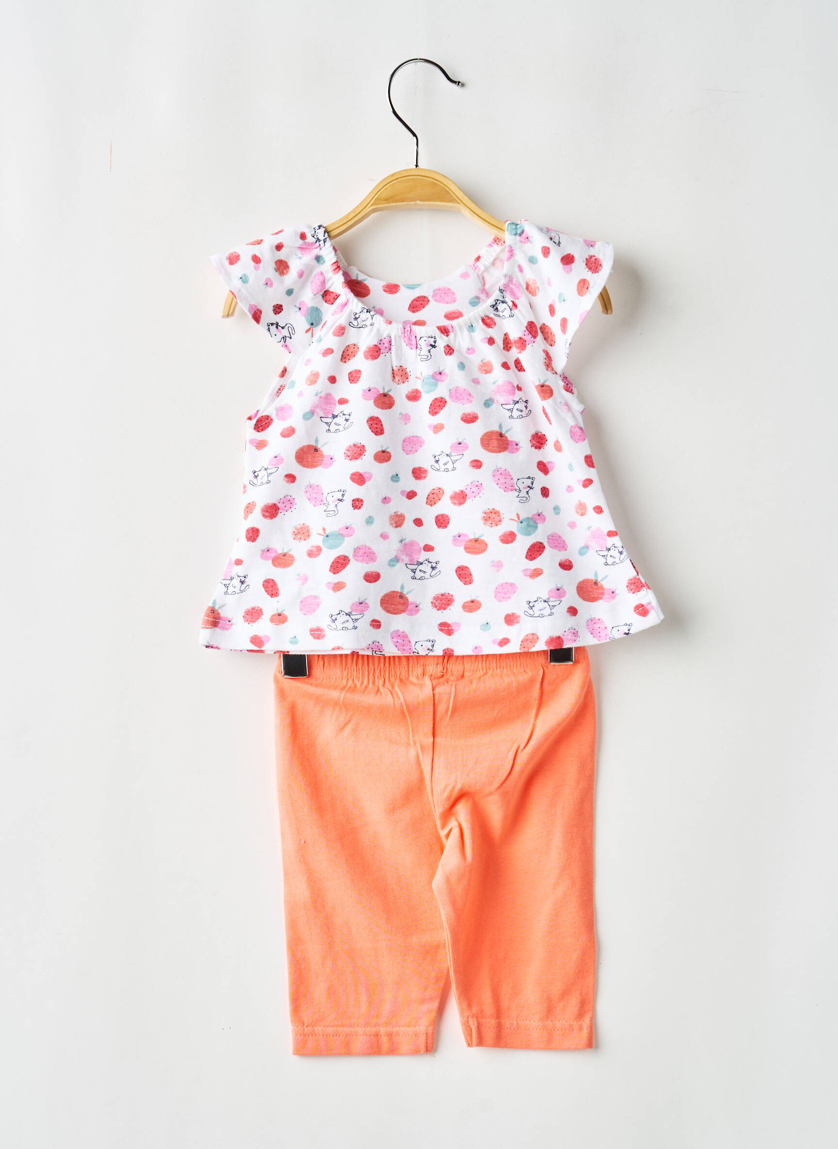 Set pantaloni croială evazată portocalie BABY BOL fată
