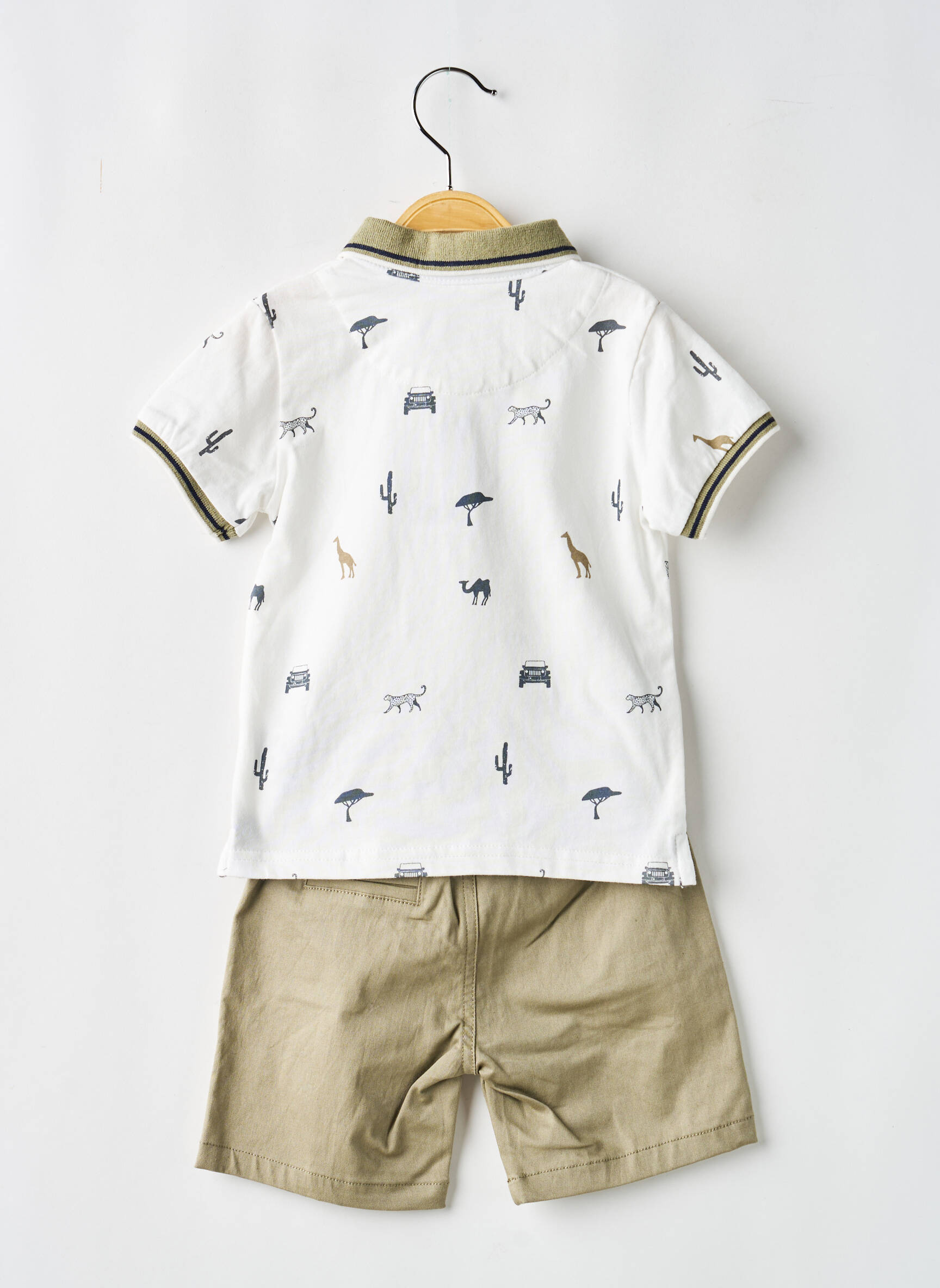 Set șort guler polo verde BABY BOL băiat