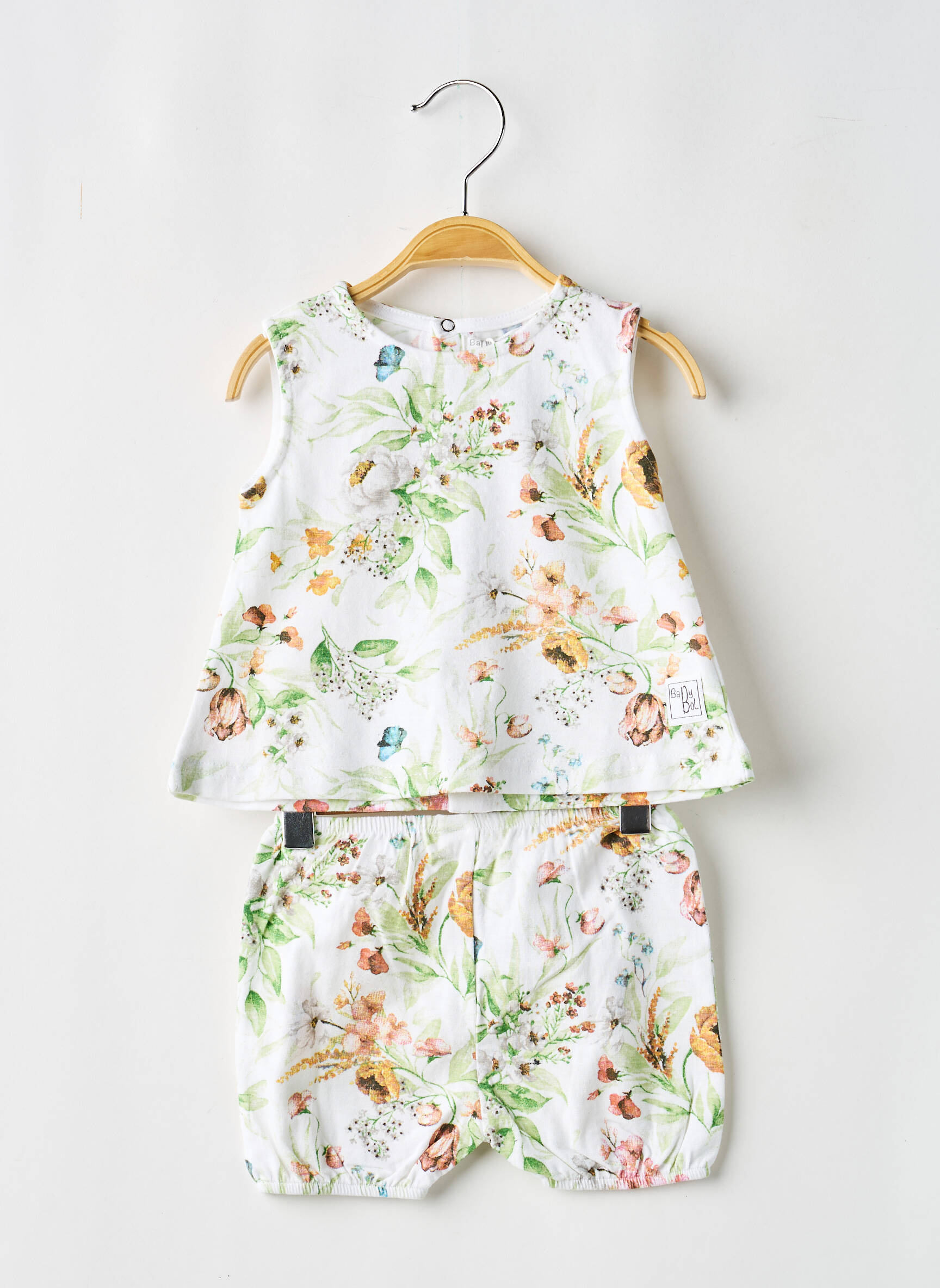 Set șort imprimeu flori verde BABY BOL fată