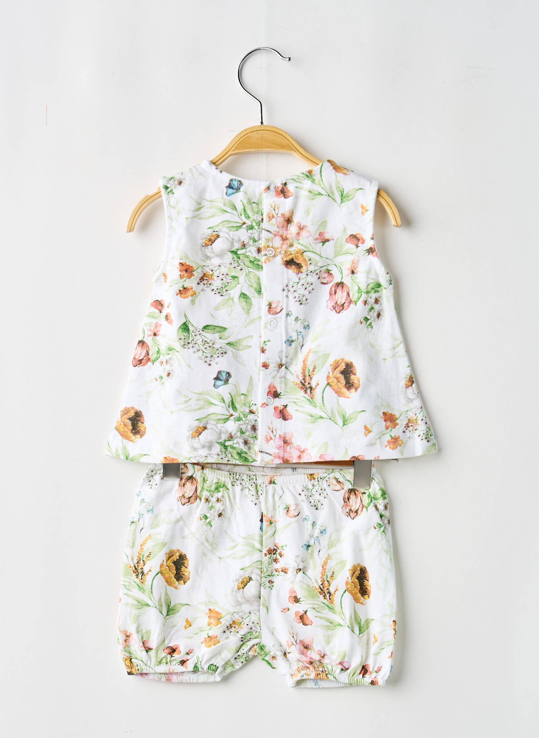 Set șort imprimeu flori verde BABY BOL fată
