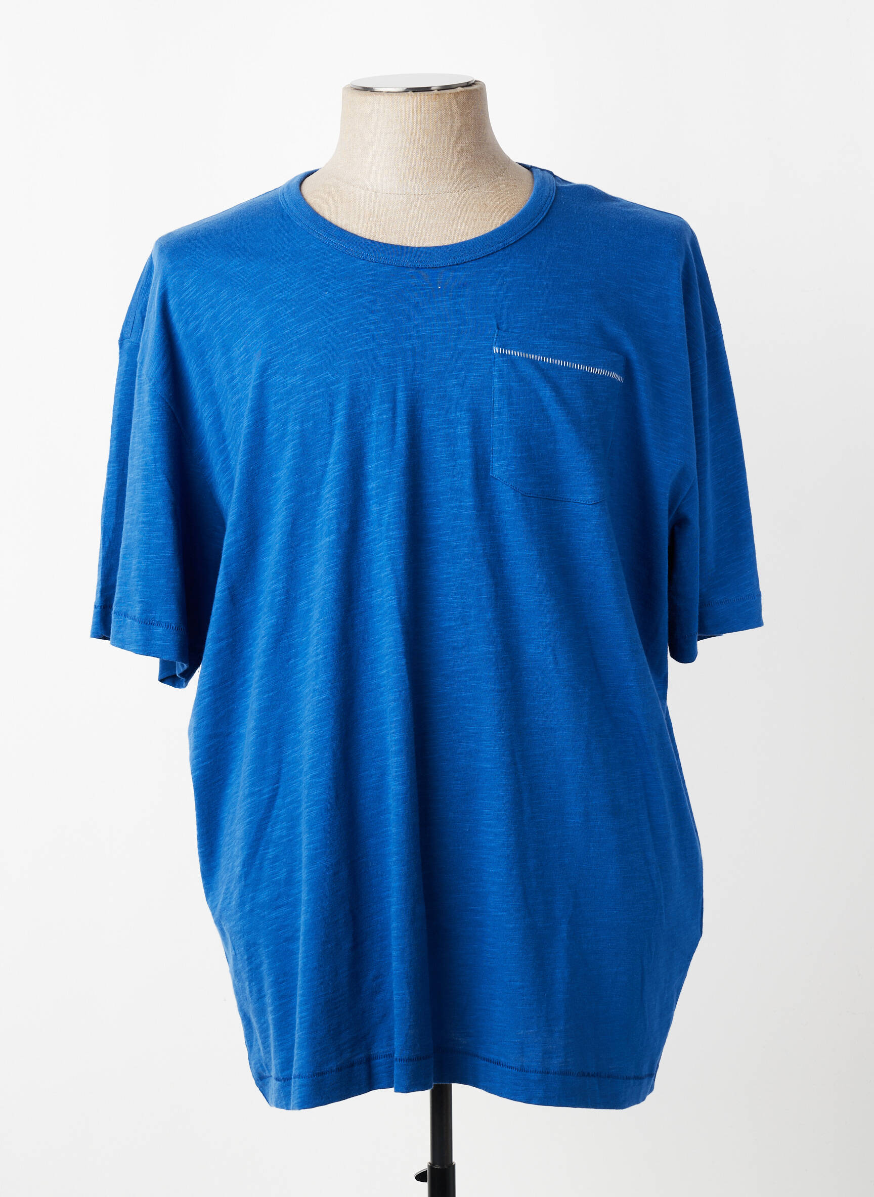 Tricou broderie mâneci scurte albastru SERGE BLANCO bărbat