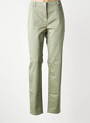 Pantalon slim țesătură poplin mărime normală verde TONI femeie