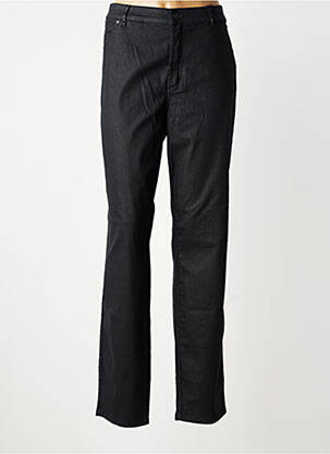 Pantalon slim țesătură poplin mărime normală negru TONI femeie