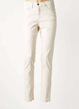 Pantalon slim elasticitate mărime normală bej LDCN femeie