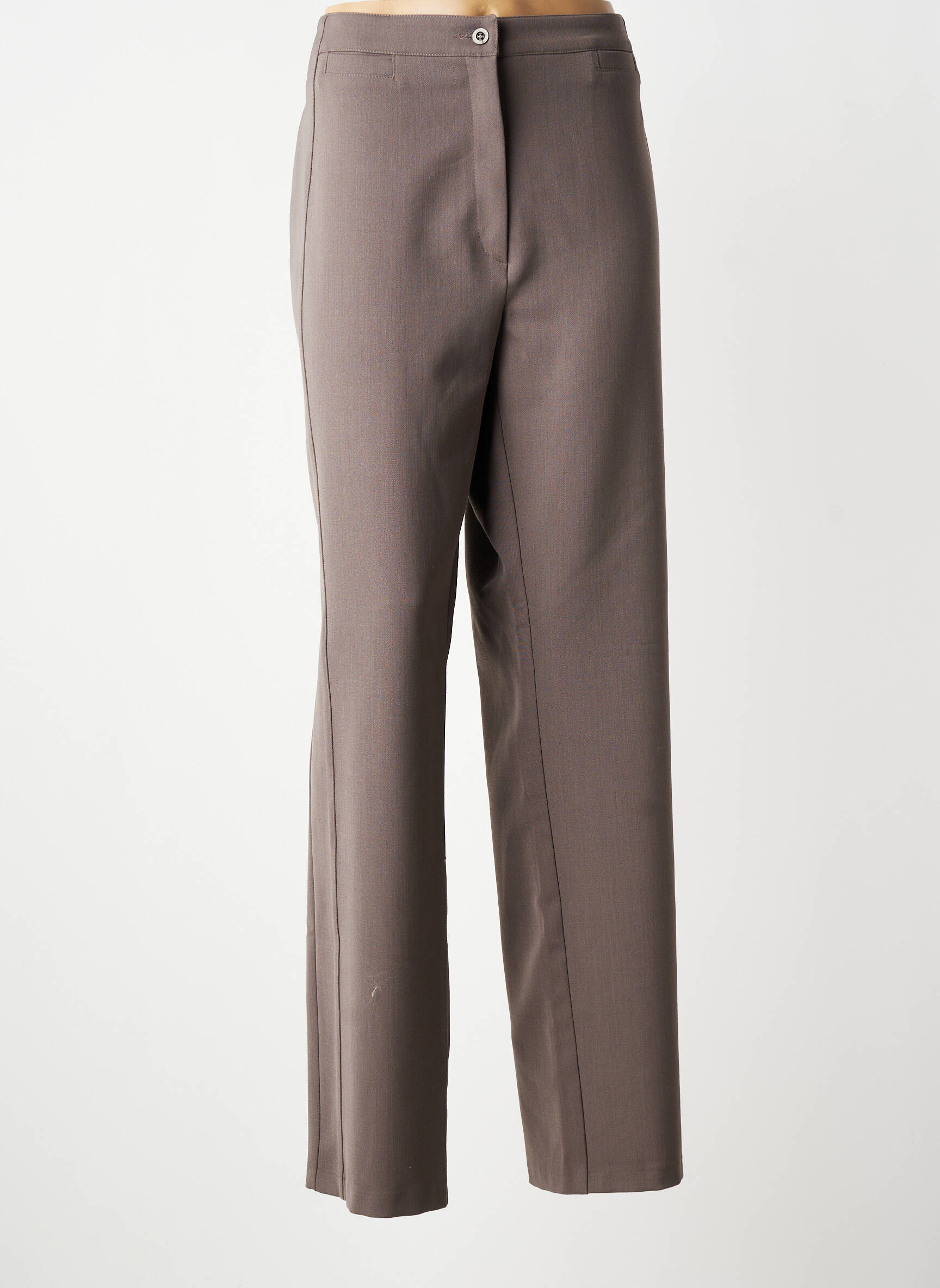 Pantalon drept țesătură crep mărime normală gri QUATTRO femeie