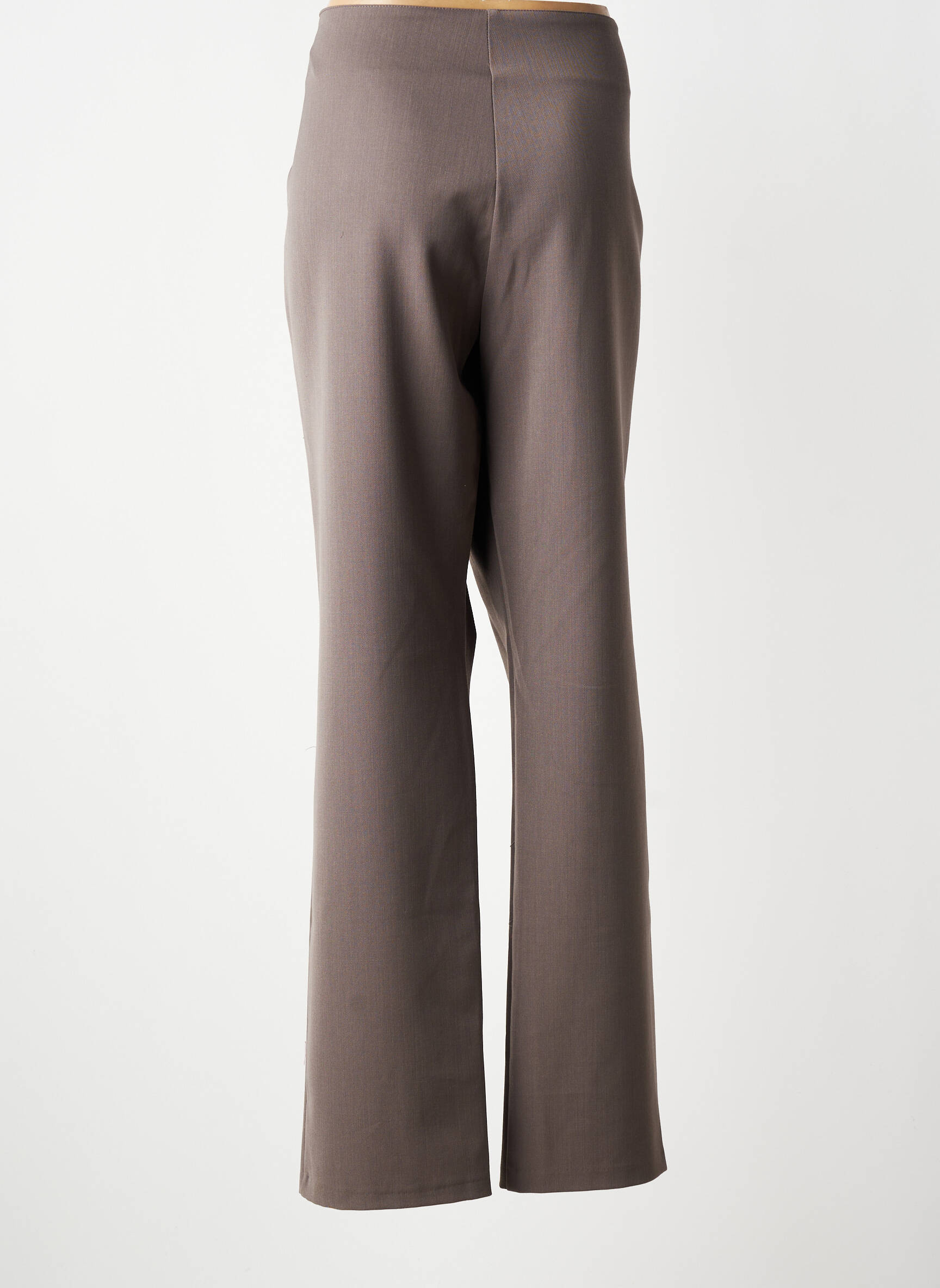 Pantalon drept țesătură crep mărime normală gri QUATTRO femeie