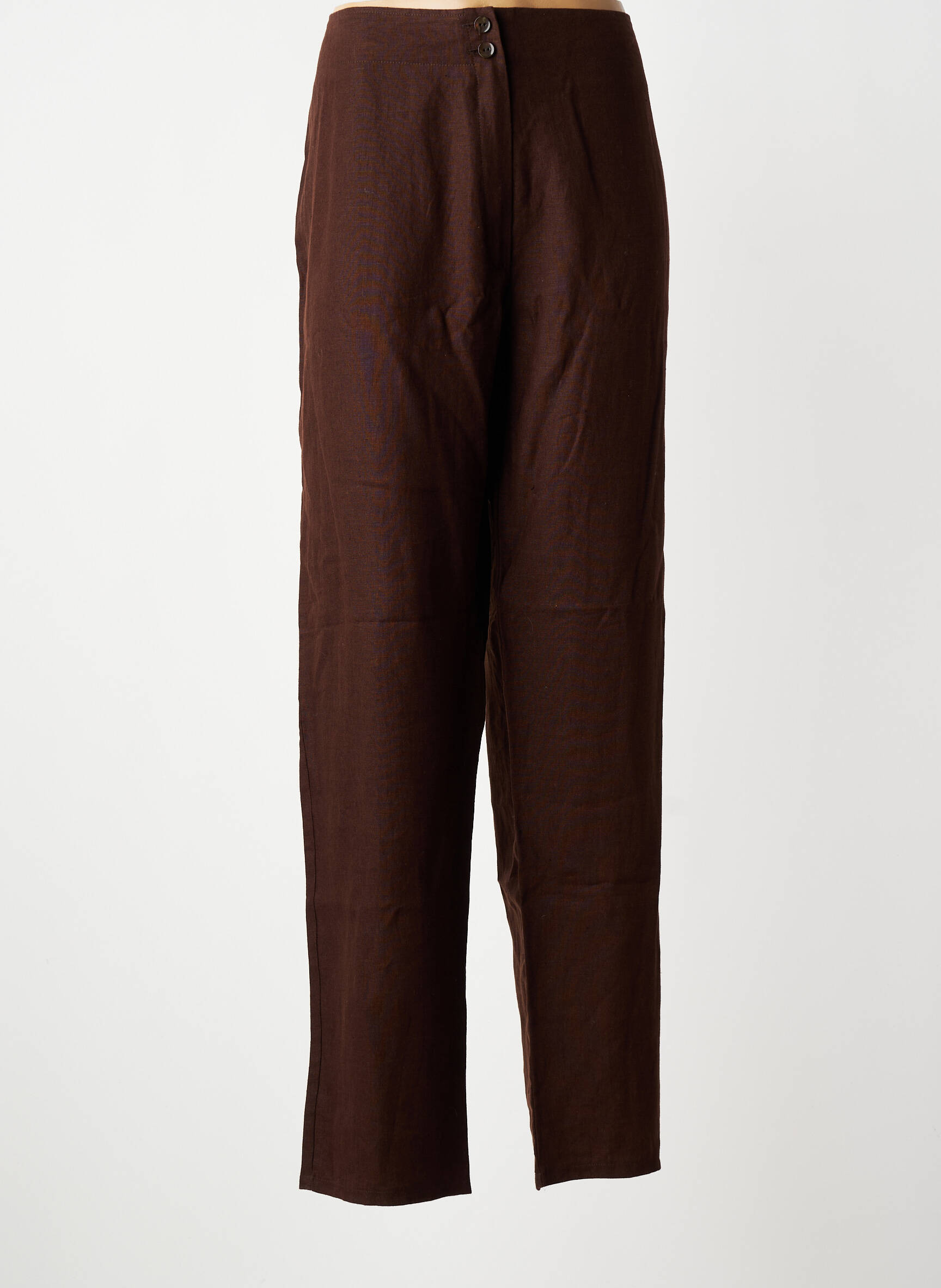 Pantalon drept țesătură crep mărime normală maro QUATTRO femeie